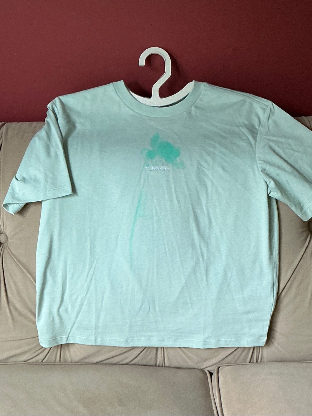 Calvin Klein Jeans Women Mint Graphic Embroidered Short-Sleeve Boxy Tee